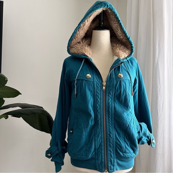 Marc By Marc Jacobs Jackets & Blazers - Marc by Marc Jacobs Vintage Faux Fur Sherpa lined hooded jacket | Turquoise | M